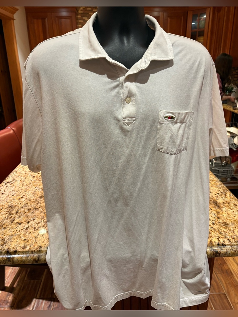 Peter Millar men’s golf polo. Sharp White with iconic Baltusral gc logo. 2XL